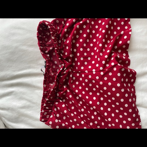 Boohoo Night Red & White Polka Dot Shorts PJ's. Size 4. - Picture 4 of 8